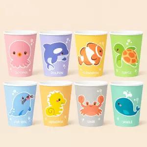 [이지앤] 바다동물종이컵 100P