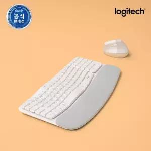 로지텍 코리아 공식 Wave Keys And Lift Combo 무선 블루투스 저소음 인체공학 키보드 마우스 세트 오프화이트