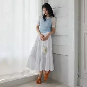 [LAP][LAP 랩] (SET-하의)레이스 프릴 티어드 롱스커트 AR2WS571_DG