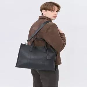 헤지스 액세서리 남성 24FW [스테디셀러] [NEW BEST] 블랙 가죽 서류가방 WUBA4F802BK