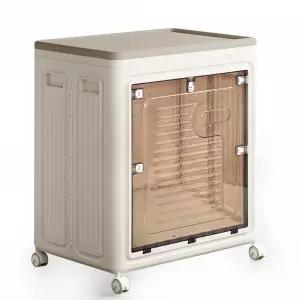 퀸마루 대형 이불정리함 옷 보관함 리빙박스 수납형 반투명창 전면 오픈형 적층식