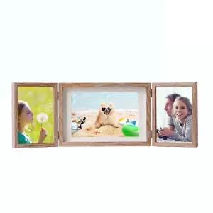 OCE 3단 접이식 사진 갤러리 유리 액자 5X7 6X8