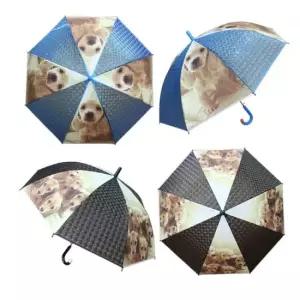 귀여운 강아지 프린트 자동 우산 가벼운 아동우산 비닐 장우산 아동우산 장우산