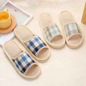 인기상품 남녀 마 거실 실내화 거실화 여름 린넨 실내 슬리퍼 [WFFJ365_250917]