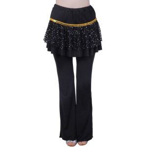 여성댄스복 라인댄스복 치마바지 봄 여름 성인 여성바지 라틴댄스 연습 긴바지 스팽글 댄스 바지