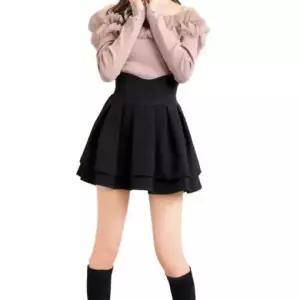 아이돌 미니스커트 걸그룹 방송댄스 미셸마카롱 치마 XS 블랙