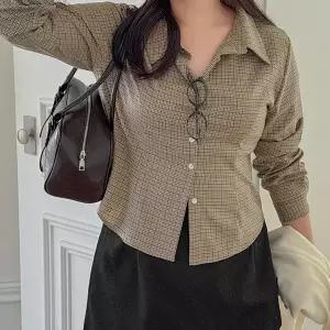 [빅사이즈]이블렛 터프센 ST 절개 세미 크롭 셔츠 제이스타일