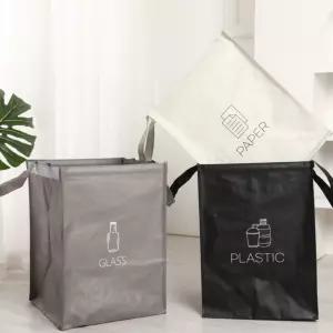 실속형 타포린 재활용 분리 수거함 3개 세트 손잡이 쓰레기 소형 바구니