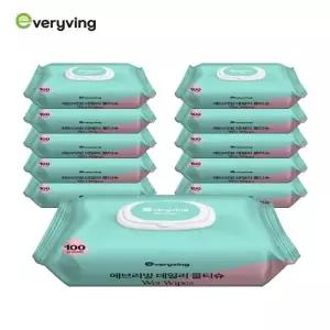 [Everyving] 에브리빙 피부저자극 데일리 물티슈 캡형(100매X10)