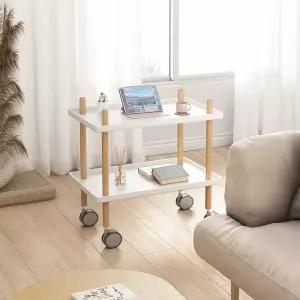 가습기 테이블 모듈 이동식 테이블40x40x53CM 선반 흰색 브루네 트롤리 1.원형