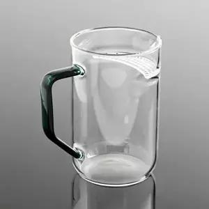 고품질 내열유리 거름망 400ml 그린 투명 홈까페 티잔 심플 티잔 투명 유리잔 커피잔 음료컵 WFHEY61