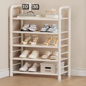 코팅 스틸 선반 다용도 신발장 라운딩 손잡이 깔끔한 디자인 수납랙 5단 화이트
