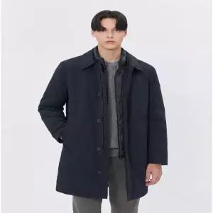 헤지스 남성 24FW [반값세일][스테디셀러] 네이비 다운 탈착내피 하프코트 WHCO4D463N2