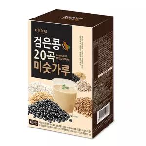다농원 검은콩 20곡 미숫가루 40개입/고소한/국산/건강/곡물/가루/보리/현미/오곡/통곡물/서리태/콩/흑미