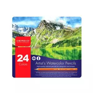 세르지오 수채 24색 색연필 틴케이스 미술 드로잉