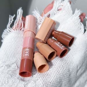 아이섀도우 4in 1 미니 소형 아이섀도우 스틱 콤보 펄 메탈릭 하이 글로스 하이라이터 다용도 크레용 펜 코