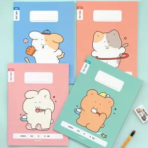 인디고 개구쟁이 초등 쓰기 노트 공책 10칸 초등학생 쓰기 공책 노트 한글 1-2 저학년 (4권세트)