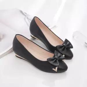 PGPXN014 여성 봄가을 리본 펌프스 웨지힐 구두