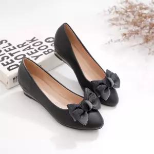 PGPXN055 여성 봄가을 리본 펌프스 웨지힐 구두