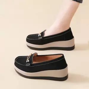 PGPXN075 여성 봄가을 키높이 로퍼 웨지힐 구두