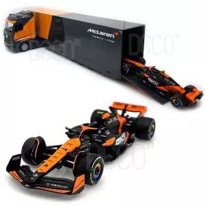 1:43 F1 맥라렌 트레일러 세트 MCL38 란도노리스 수송 트럭 미니카 다이캐스트