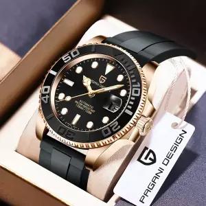 호환 파가니 디자인 고급 오토매틱 식 시계 러버 100M 방수 레저 아웃도어 스포츠 남성용 시계 남성 시계