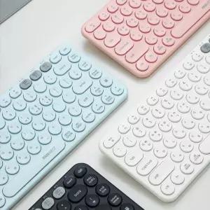 무선 블루투스 키보드 텐키리스 저소음 멀티페어링/학교/사무실/가정용/사무용/업무용/휴대용/예쁜/파스텔