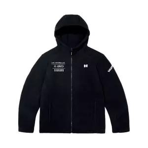 [하프클럽/] H1 남성 그래픽 로고 보아 플리스 본딩 후드 자켓 블랙