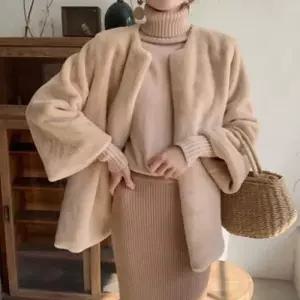 [하프클럽/]인조밍크 퍼자켓 밍크코트 우아한 퍼코트