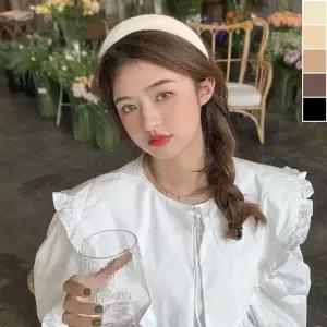 [하프클럽/]여자 둥근 스펀지 머리띠 1P 엠보싱 데일리 헤어밴드