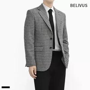 [하프클럽/셀러허브_여성트랜드패션]울 혼방 남성 자켓 패턴 정장 싱글 블BV