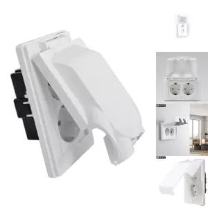 일신 둥근형 매입 2구 콘센트 방적형 방우덮개/커버/방수/안전/벽/매립/화장실/방우형/방우/욕실/전기/안전