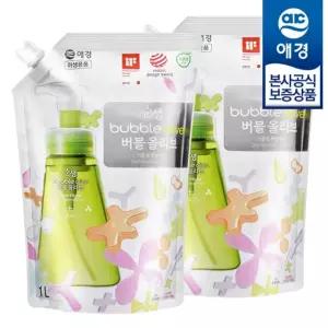 [애경] 순샘 버블 올리브 주방세제 리필 1L x2개