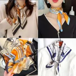 [하프클럽/]쁘띠 70 데일리 쉬폰 스카프 실크 가을 정사각