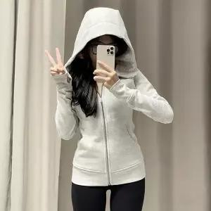 LMKSN030 여성 봄가을 캐주얼 슬림핏 숏 긴팔 집업 후드 맨투맨 가디건 상의