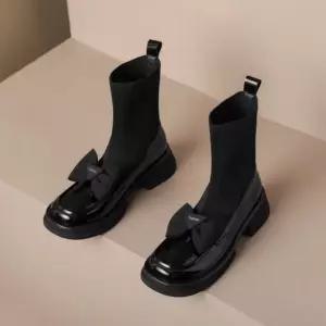 WZXNPD073 여성 가을 겨울 리본 에나멜 메리제인 삭스 스니커즈