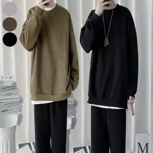 맨투맨 상의 무지 남자 티셔츠 깔끔한 오버핏 기본