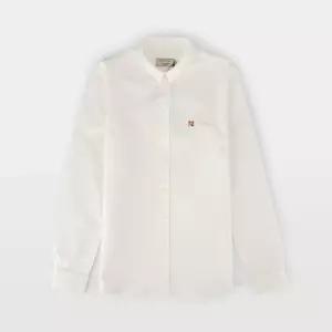메종키츠네 폭스 헤드 패치 클래식 셔츠 DW00407WC0003 WH