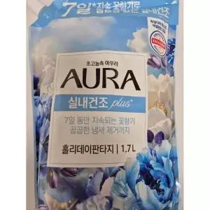 아우라 리필 1.7L 실내건조 섬유유연제 홀리데이판타지 3개