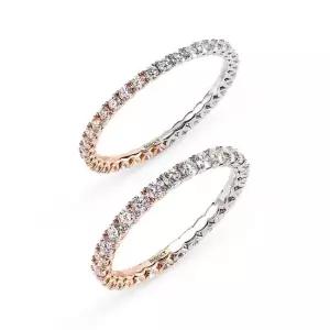 18k 모이사나이트 믹스 이터니티 반지 2.2mm) 6-14호