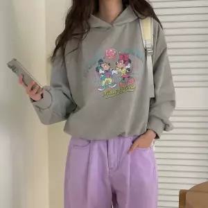 디즈니 뮤직 미키 미니 마우스 쭈리 후드티 루즈핏 캐릭터 프린팅 맨투맨 봄가을 간절기