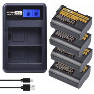 EN-EL15C Nikon Z5, Z6, II, Z7, Z7II D7000 D7200, D850 D750 D810 D800용 배터리/급속 듀얼 충전기