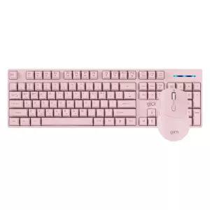 지클릭커 OFFICEPRO WMK60 스탠다드 M 무선 무소음 키보드 마우스 세트 (핑크) (키스킨포함)