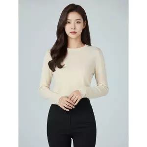 [올포유]여성 심플 라운드 니트 ALSRL1211 102_P383096878