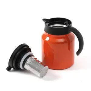 스마트 온도표시 보온주전자 스텐 티포트 900ML 오렌지