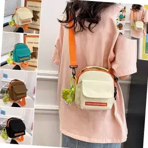 토트스트랩 꽃키링 학생가방 캔버스 미니 크로스백