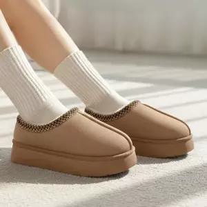 남녀공용 겨울 스티치 포인트 털 안감 니팅 슬리퍼 털슬리퍼 털신발 털신 털단화 퍼슬리퍼