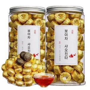 운남성보이차 찹쌀차고 500g 흑차 윈난 캔 중국 선물세트