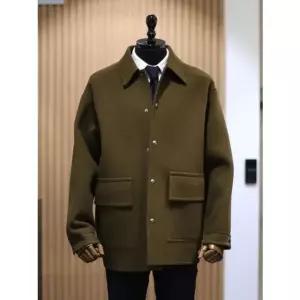 [갤러리아] BON 24F/W 울,캐시미어 혼방 버튼 배색 멜톤 코트 BN4WHA553