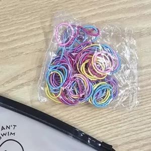 대용량 지름 2.5CM 머리끈 100개입 블랙 믹스컬러 지퍼백포함-WFIODOH